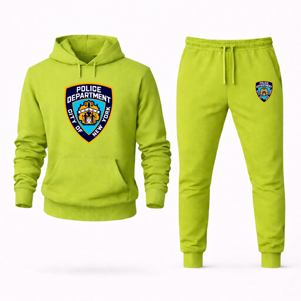 NYPD Hoodie and Joggers Set - Lime Green