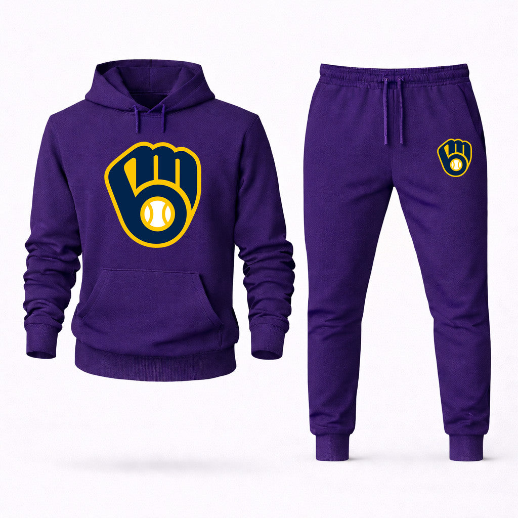 Milwaukee Brewers Hoodie and Joggers Set - Purple