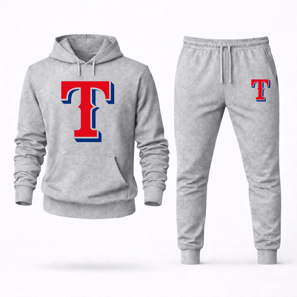 Texas Rangers Hoodie and Joggers Set - Grey