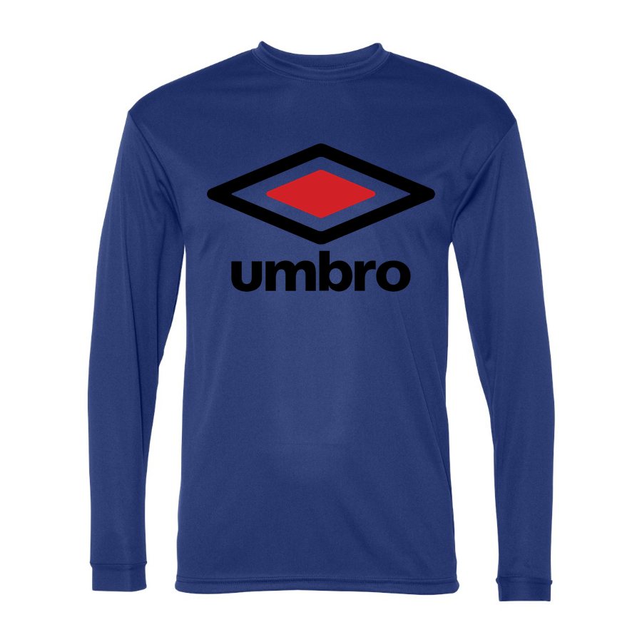 Men's Umbro Polyester Long Sleeve T-Shirt - Royal Blue