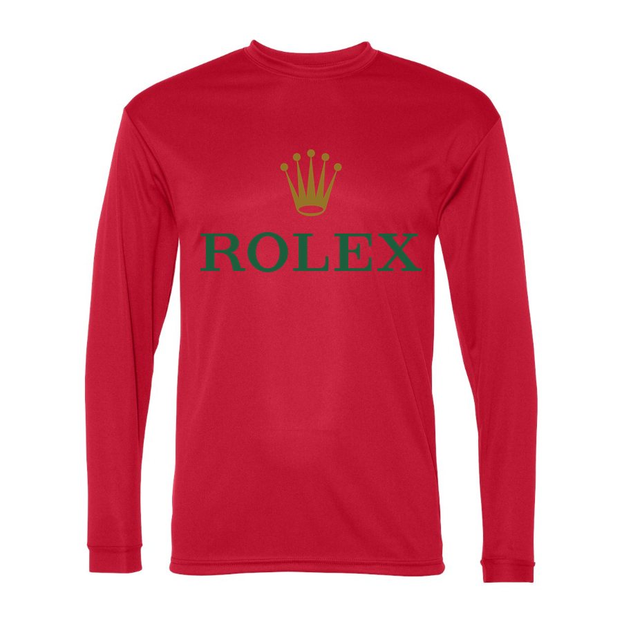 Men's Rolex Polyester Long Sleeve T-Shirt - Red