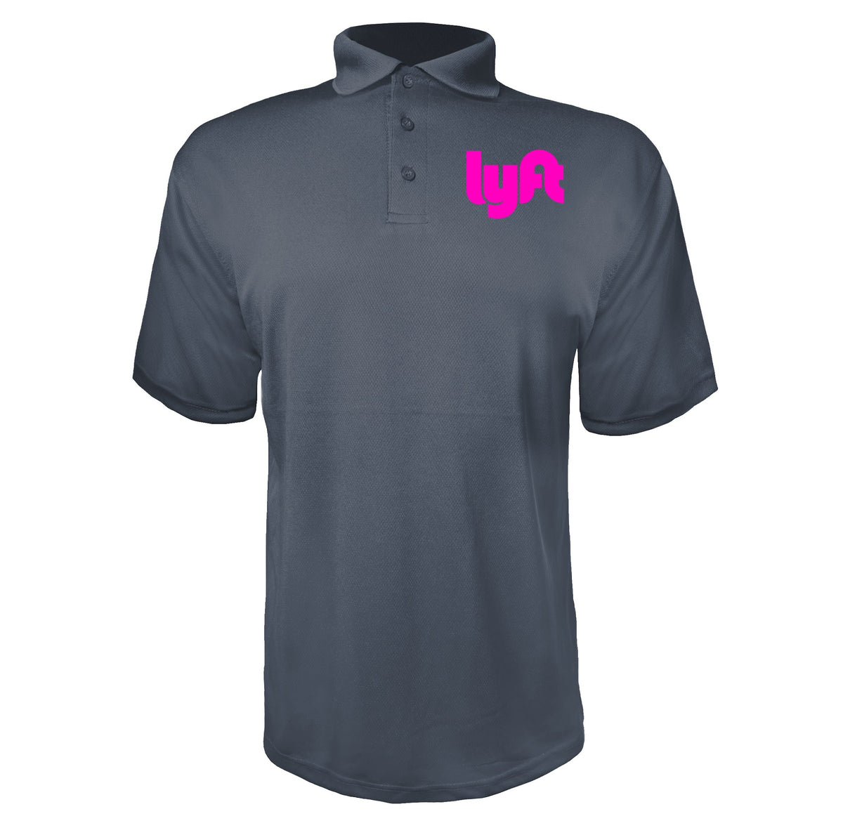 Lyft Pink men's polyester polo in Charcoal