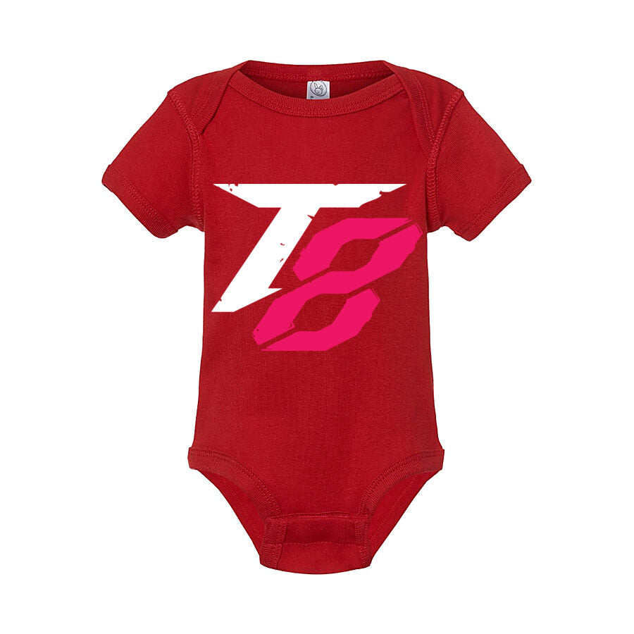 Tekken 8 White Logo Baby Romper Onesie - Red
