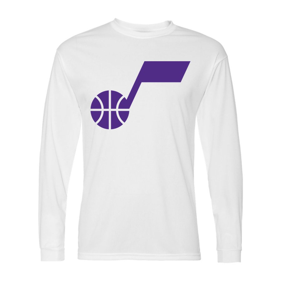 Men's Utah Jazz Polyester Long Sleeve T-Shirt - White