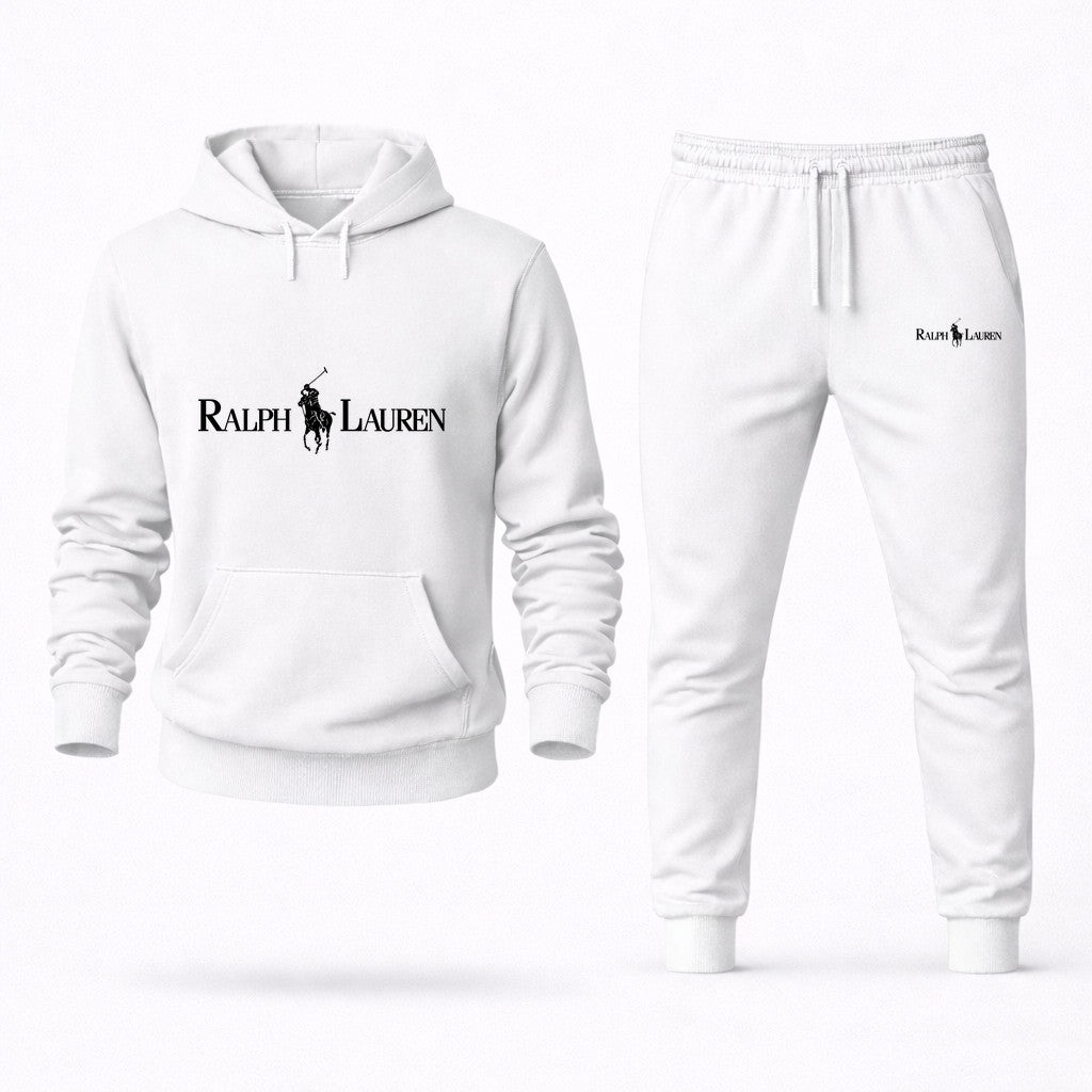 Polo Ralph Lauren Black Hoodie and Joggers Set - White