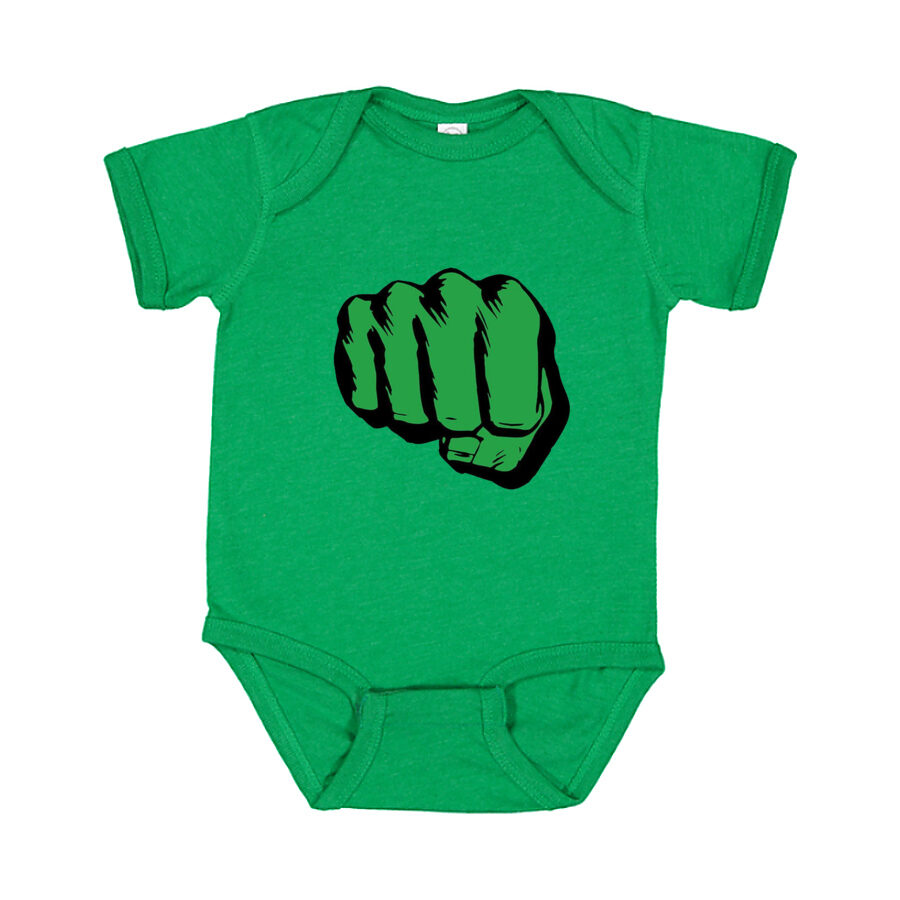 Hulk Punch Baby Romper Onesie - Green