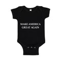 Make America Great Again White Logo Baby Romper Onesie - Black