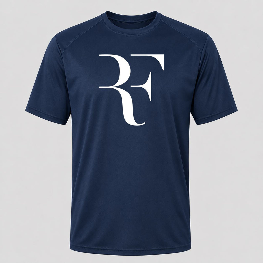 Men's Roger Federer White Performance T-Shirt - Navy