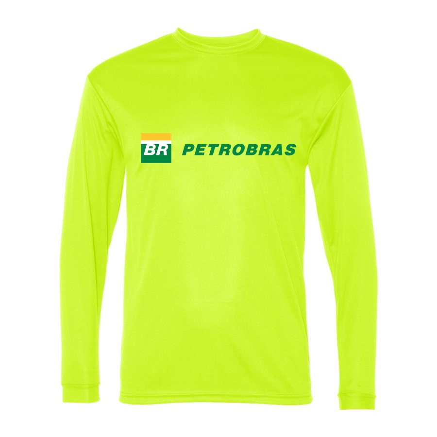 Men's Petrobras Polyester Long Sleeve T-Shirt - Safety Yellow