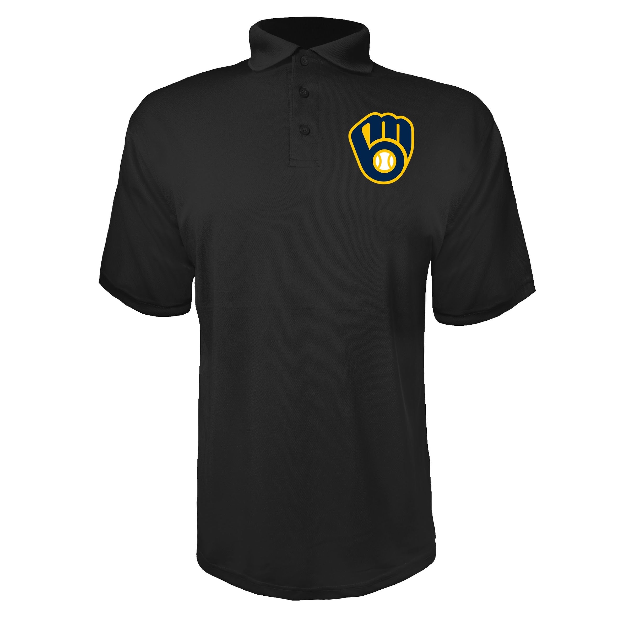 Milwaukee Brewers Black polyester polo