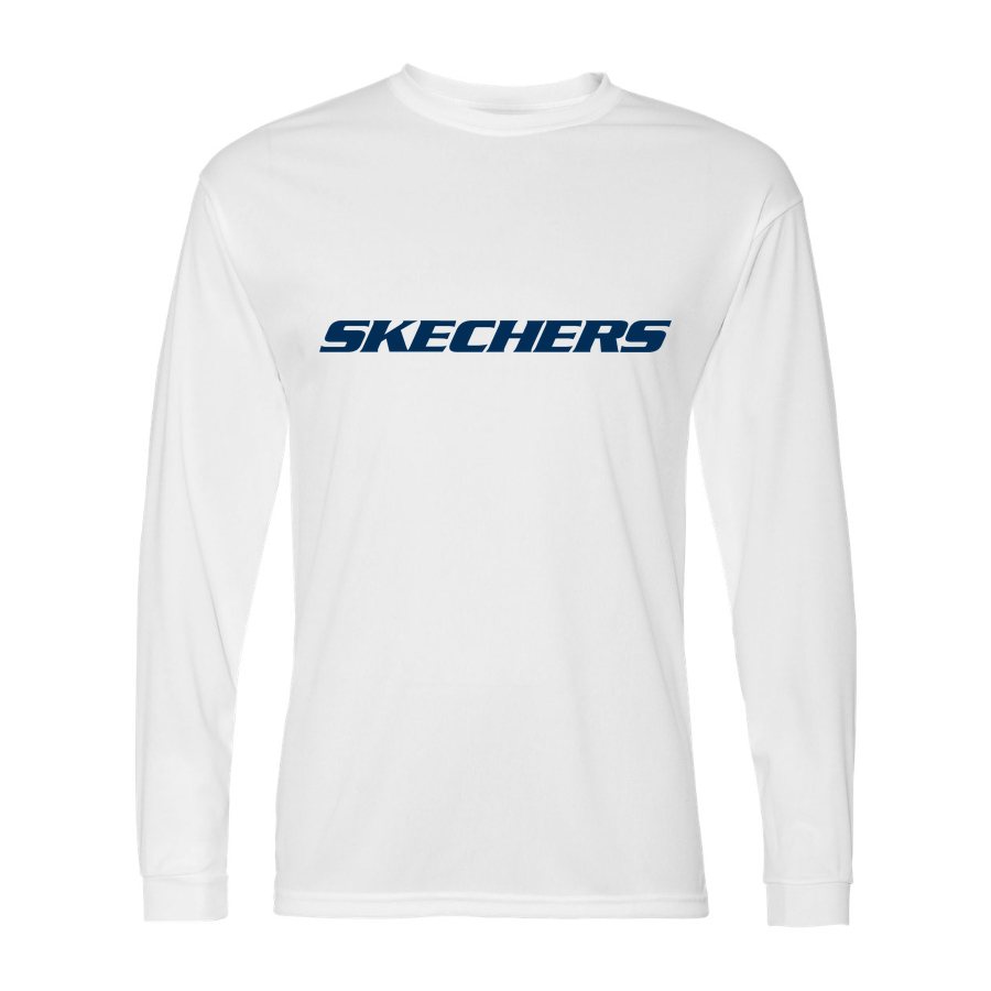 Men's Skechers Polyester Long Sleeve T-Shirt - White