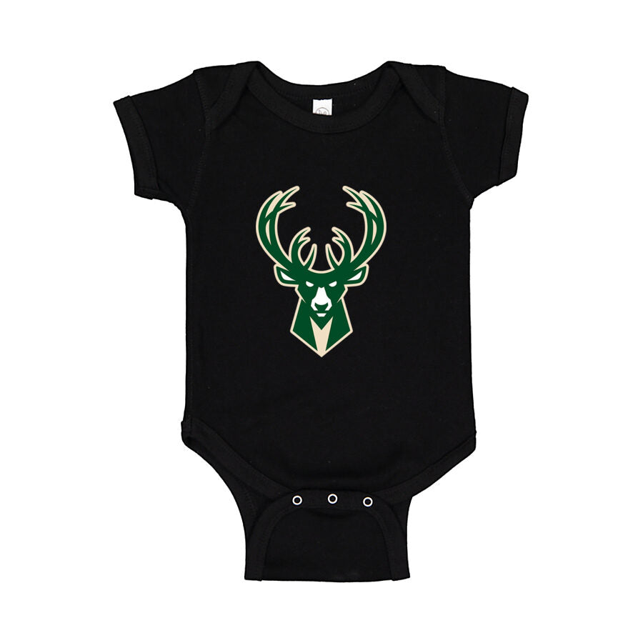 Milwaukee Bucks Baby Romper Onesie - Black