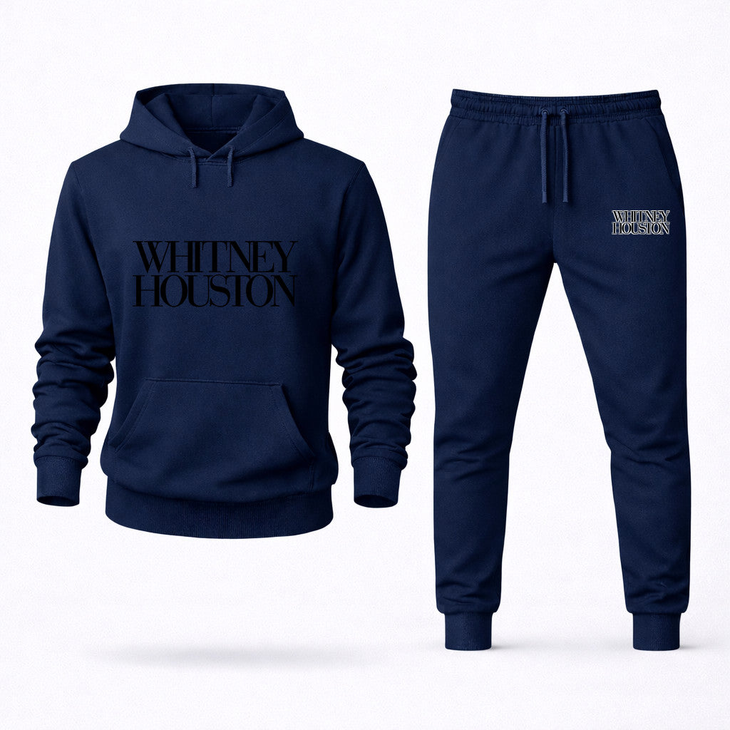 Whitney Houston Hoodie and Joggers Set - Navy