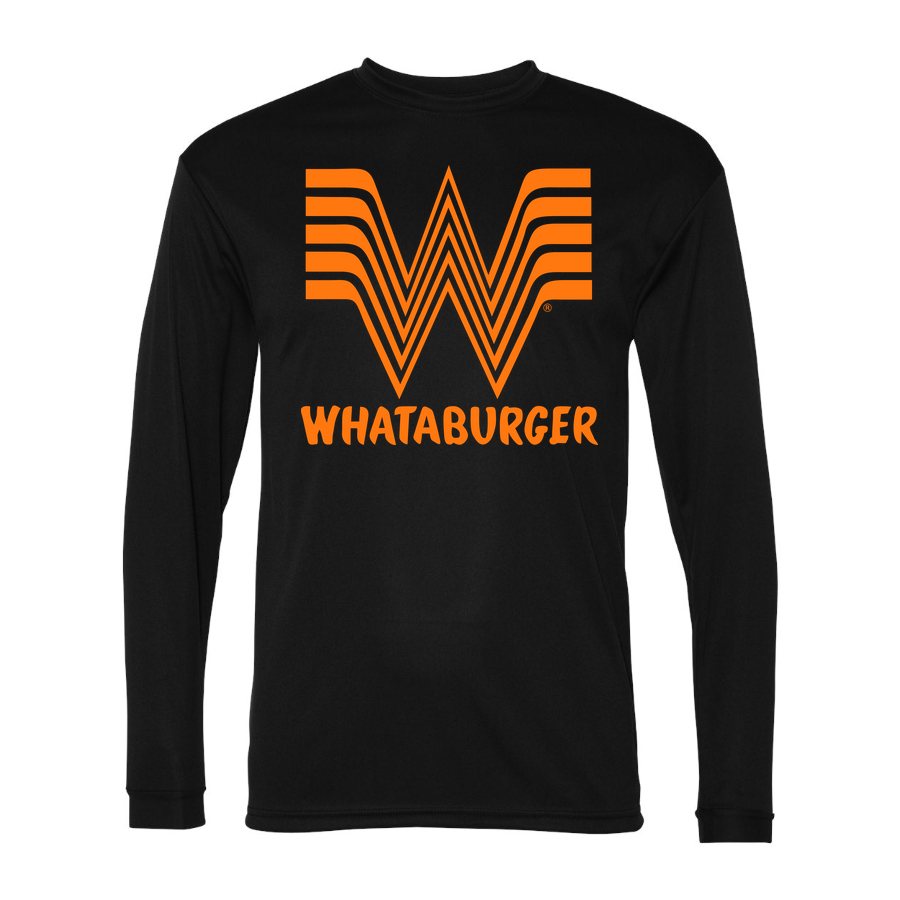 Men's Whataburger Polyester Long Sleeve T-Shirt - Black