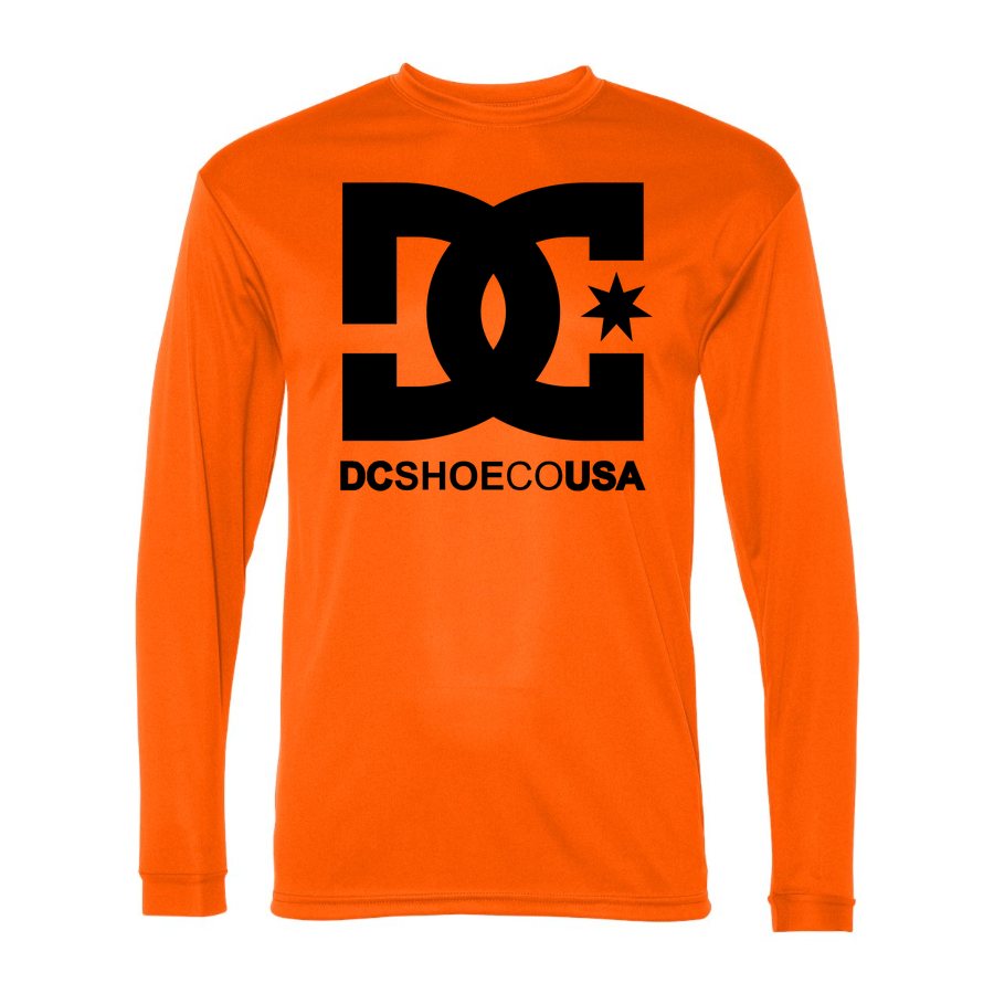 Men's DC Polyester Long Sleeve T-Shirt - Safety Orange