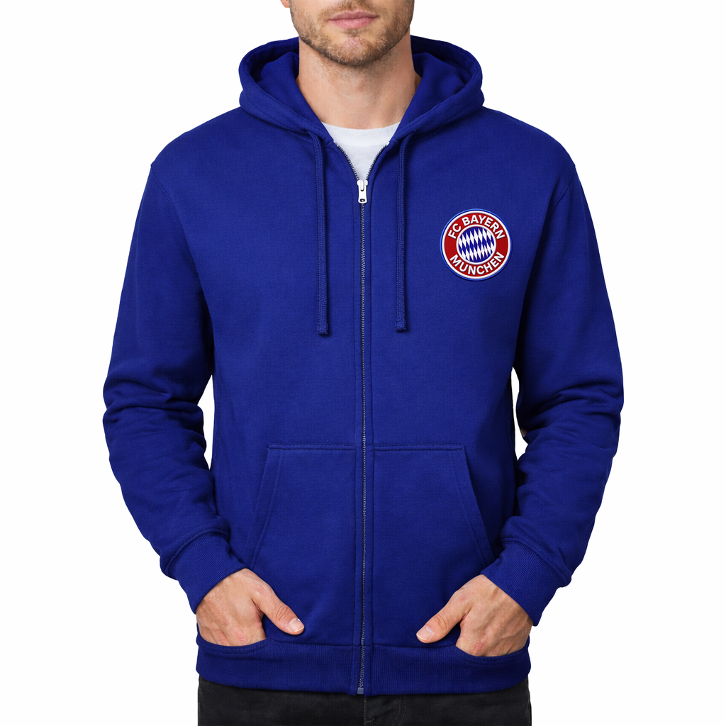 Men's FC Bayern Munich Soccer Zipper Hoodie - Royal Blue