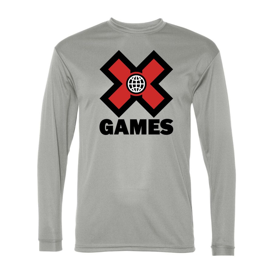Men's X Games Polyester Long Sleeve T-Shirt - Silver