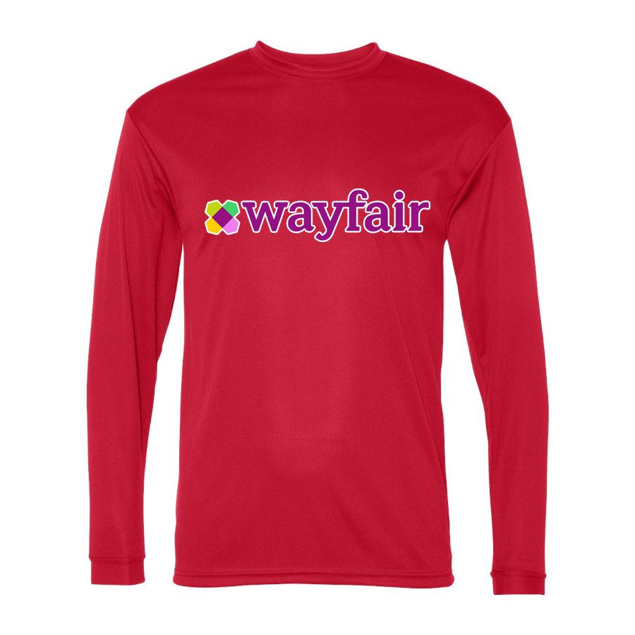 Men's Wayfair Polyester Long Sleeve T-Shirt - Red