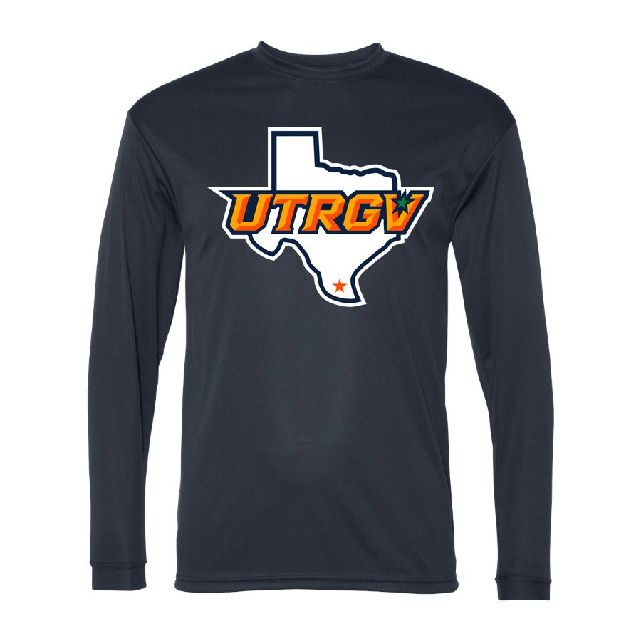 Men's UTRGV Vaqueros Polyester Long Sleeve T-Shirt - Navy