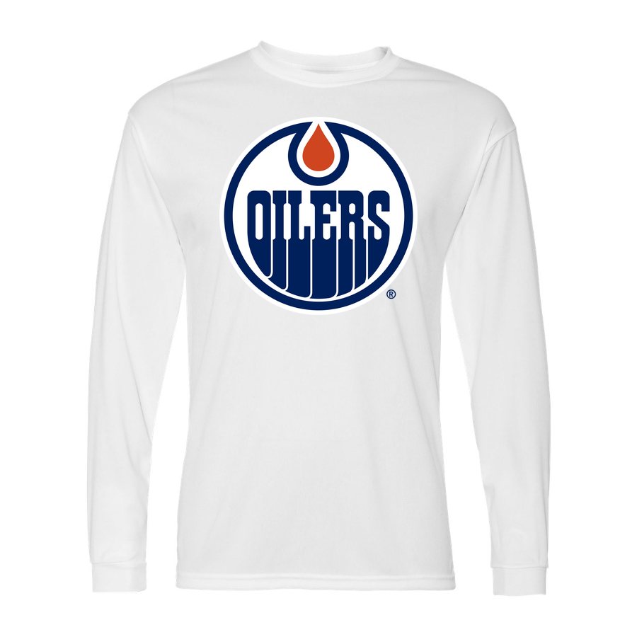 Men's Edmonton Oilers Polyester Long Sleeve T-Shirt - White