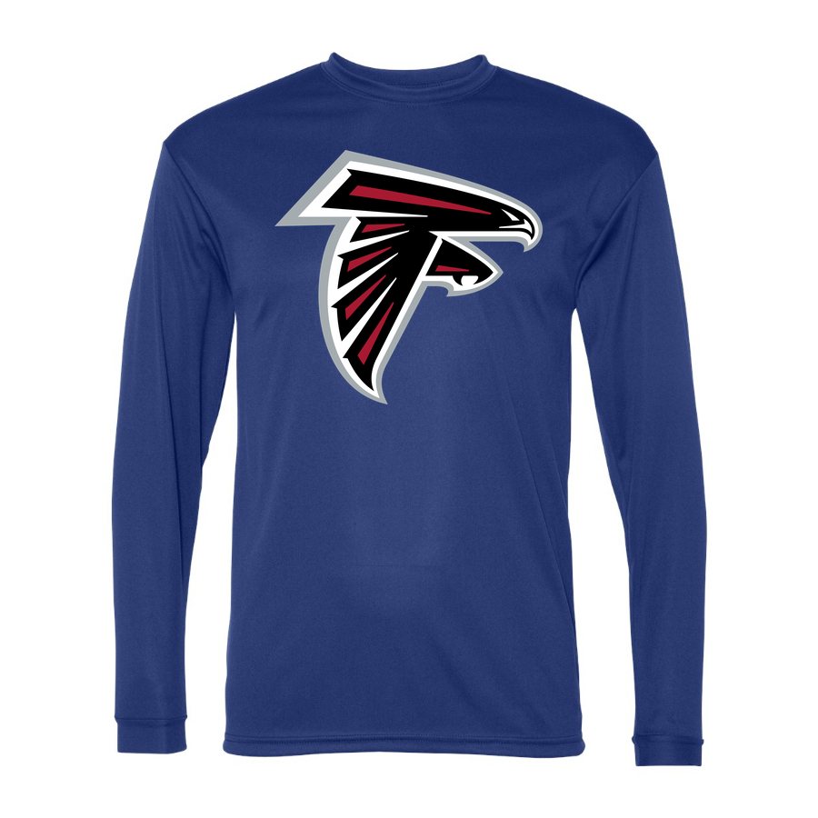 Men's Atlanta Falcons Polyester Long Sleeve T-Shirt - Royal Blue