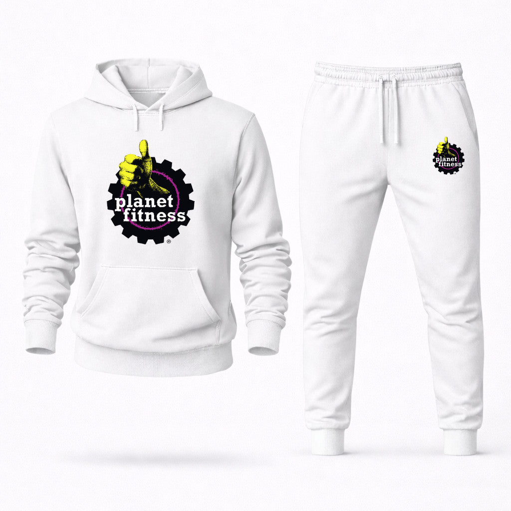 Planet Fitness Hoodie and Joggers Set - White