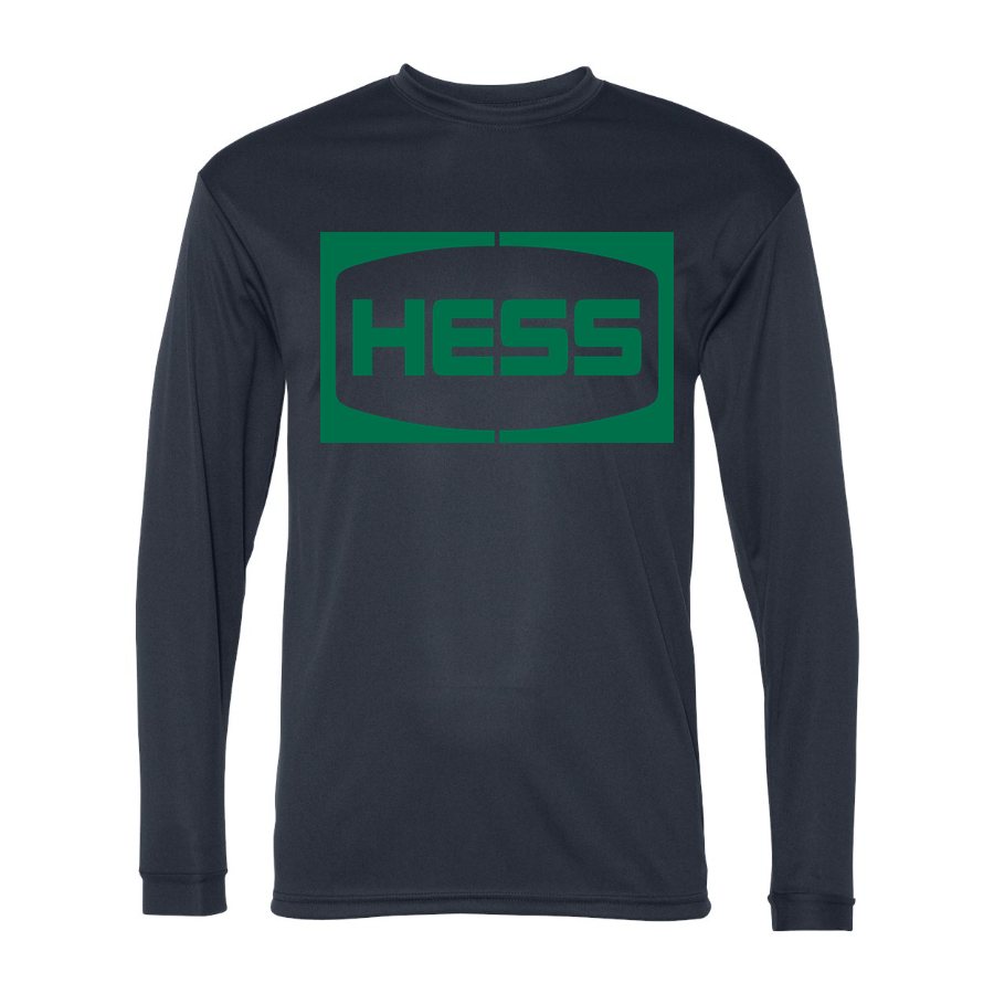 Men's Hess Polyester Long Sleeve T-Shirt - Navy