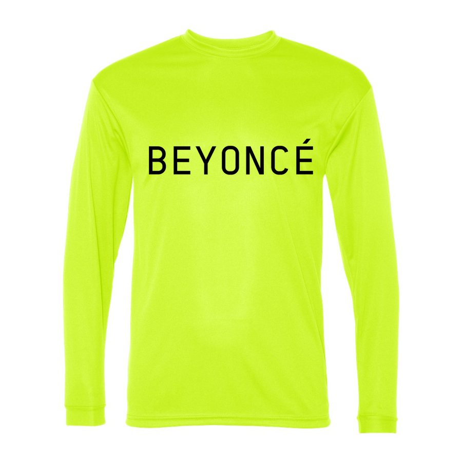 Men's Beyonce Polyester Long Sleeve T-Shirt - Safety Yellow
