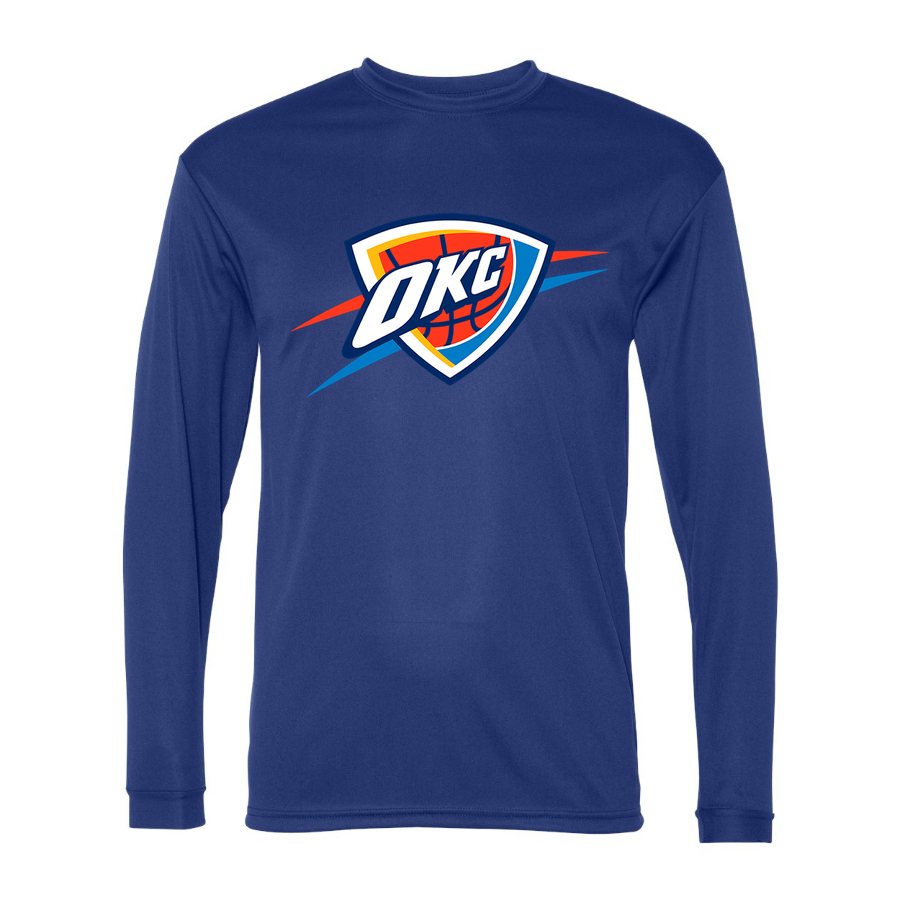 Men's Oklahoma City Thunder Polyester Long Sleeve T-Shirt - Royal Blue