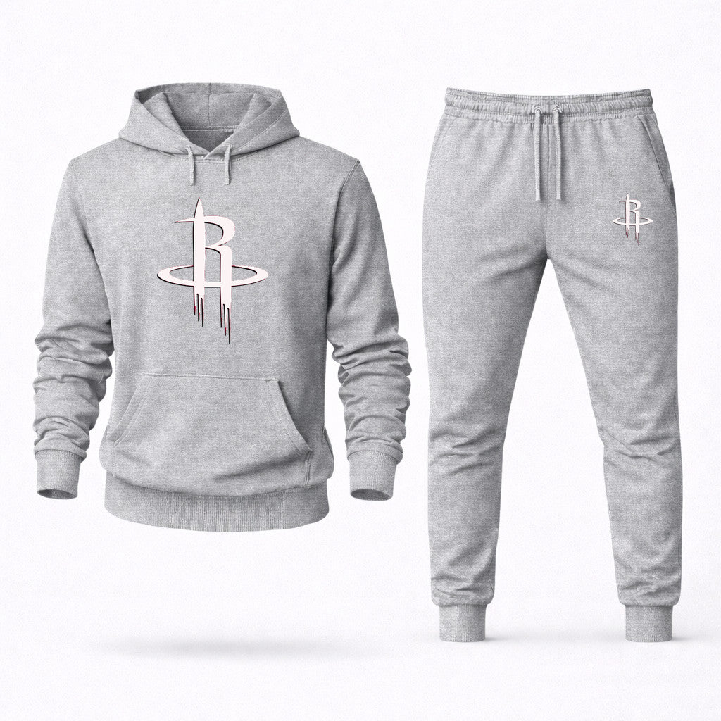 Houston Rockets Army Green Hoodie and Joggers Set - Grey