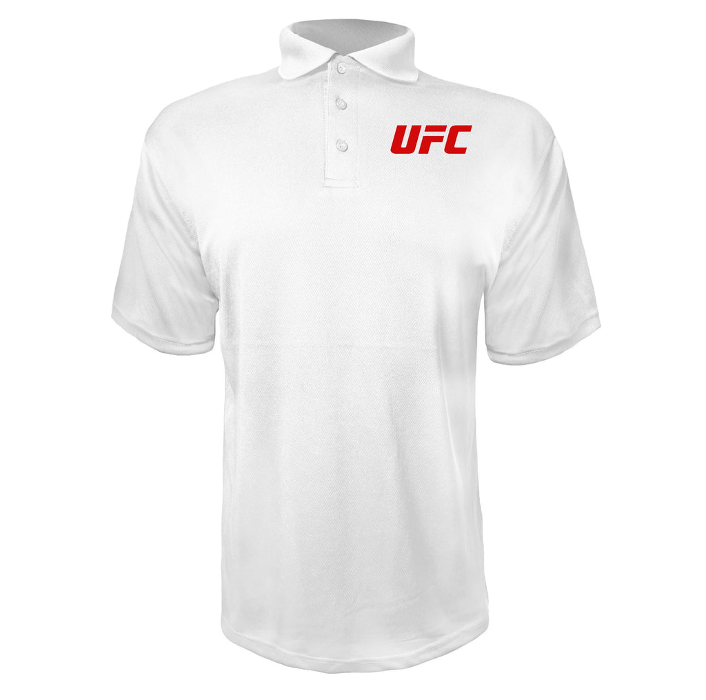 UFC White polyester polo