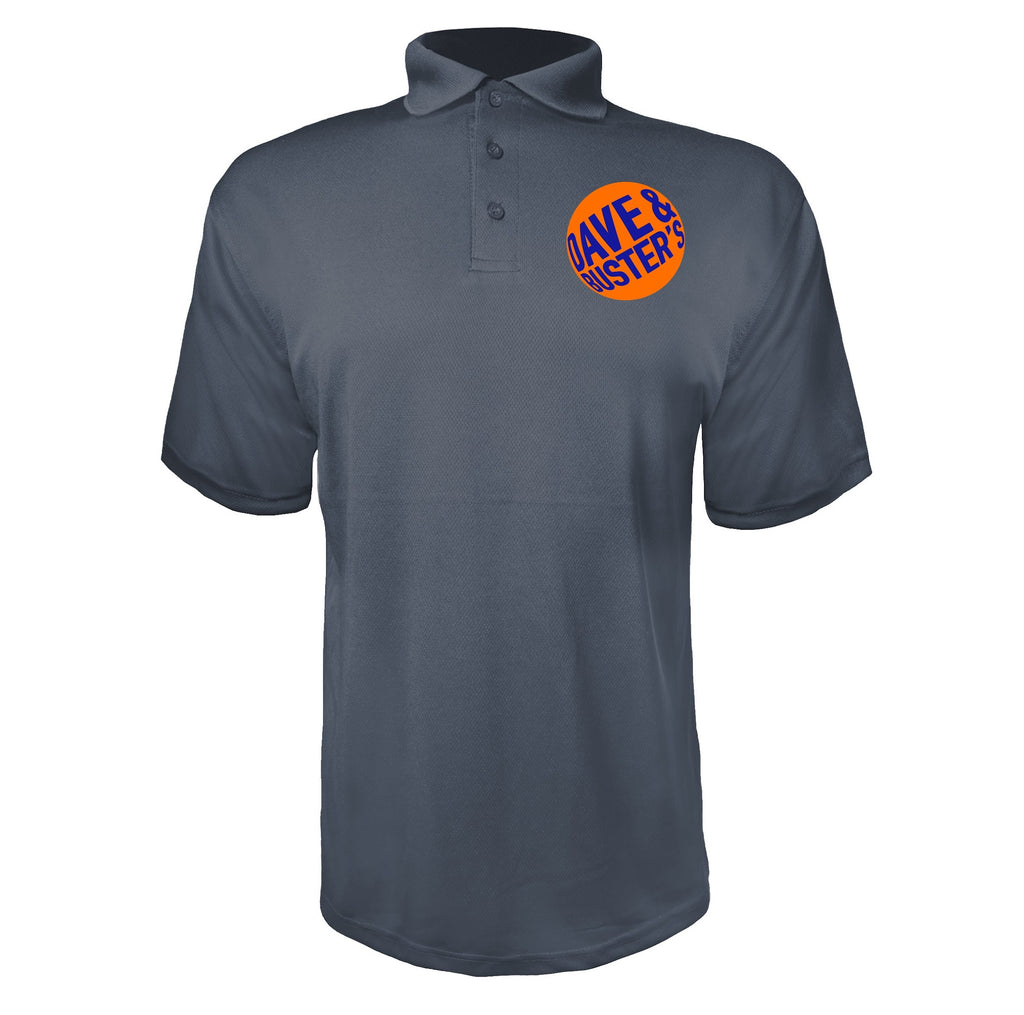 Dave & Buster's men's polyester polo in Charcoal