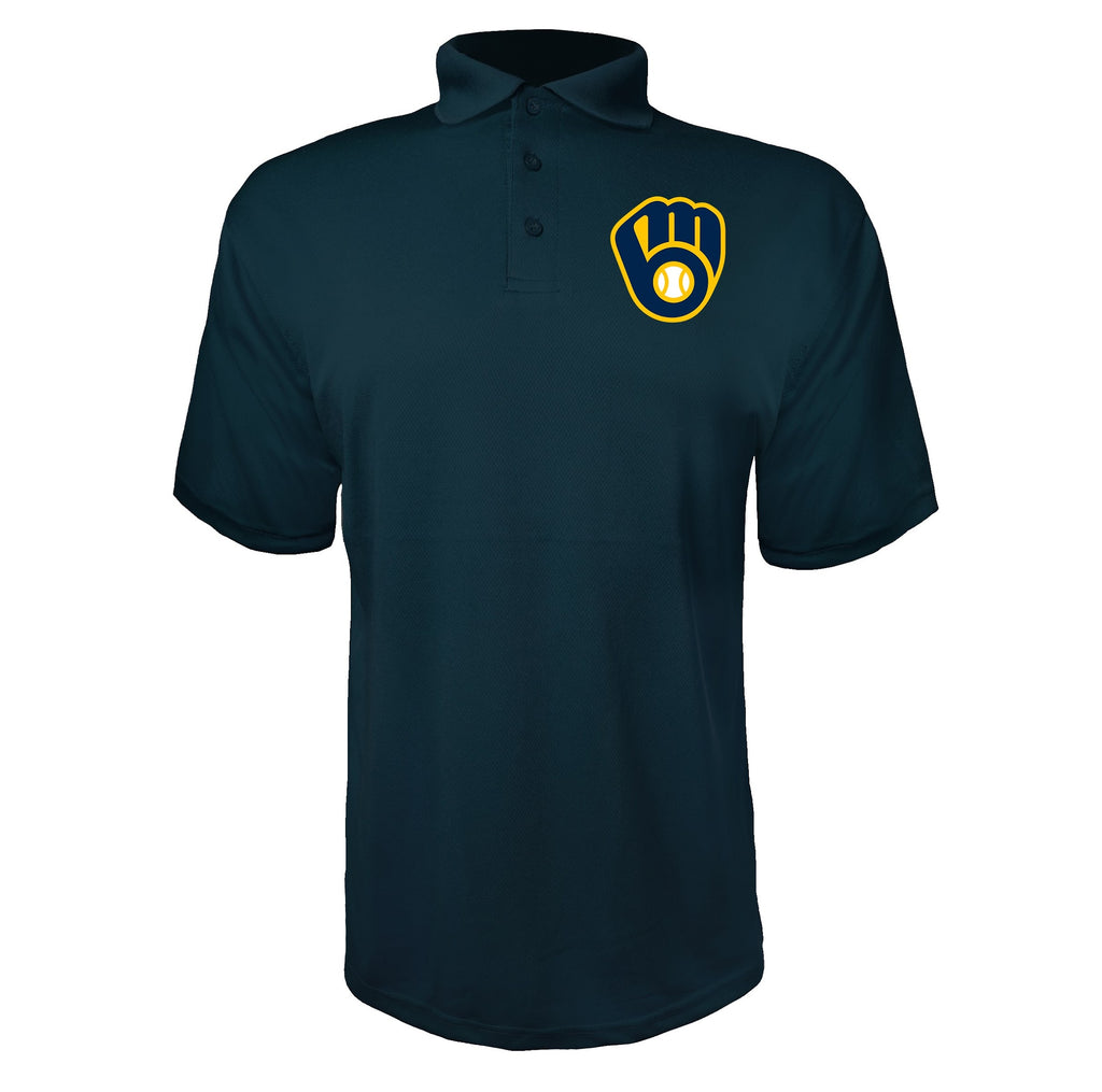 Milwaukee Brewers Navy polyester polo