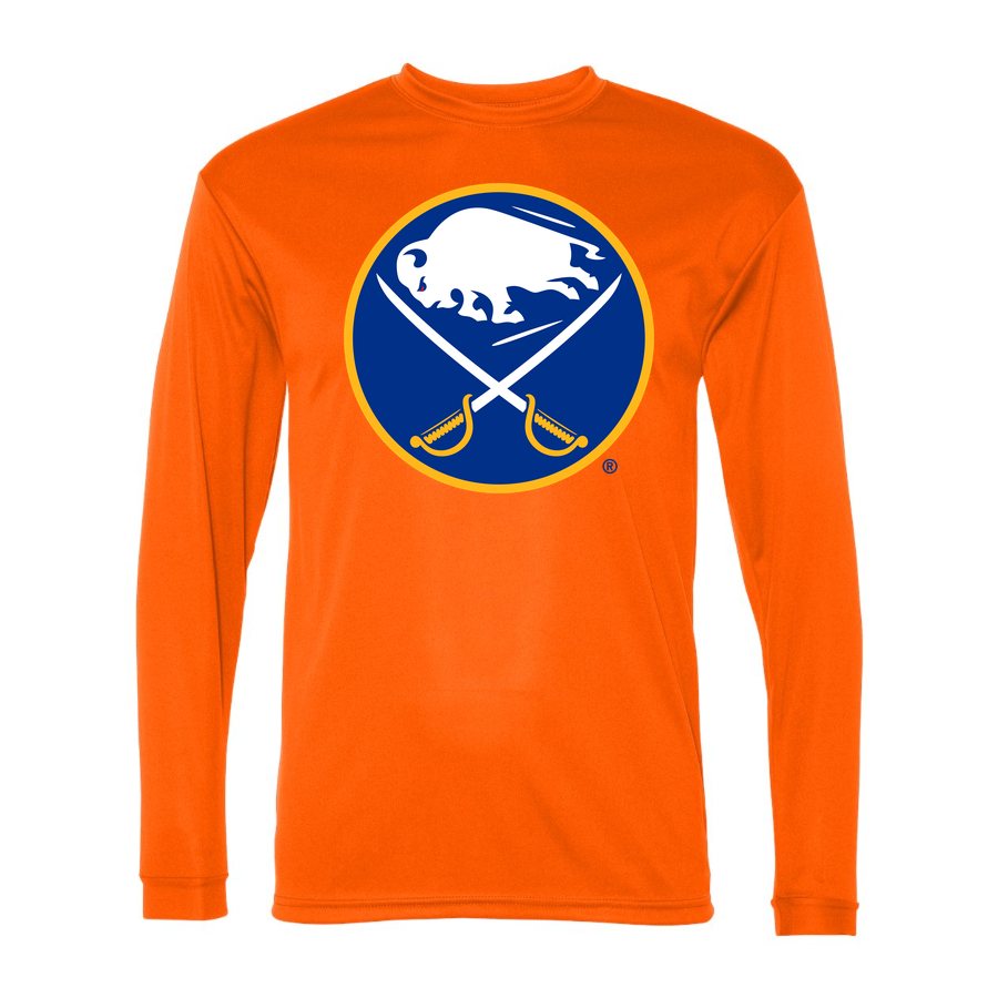 Men's Buffalo Sabres Polyester Long Sleeve T-Shirt - Safety Orange