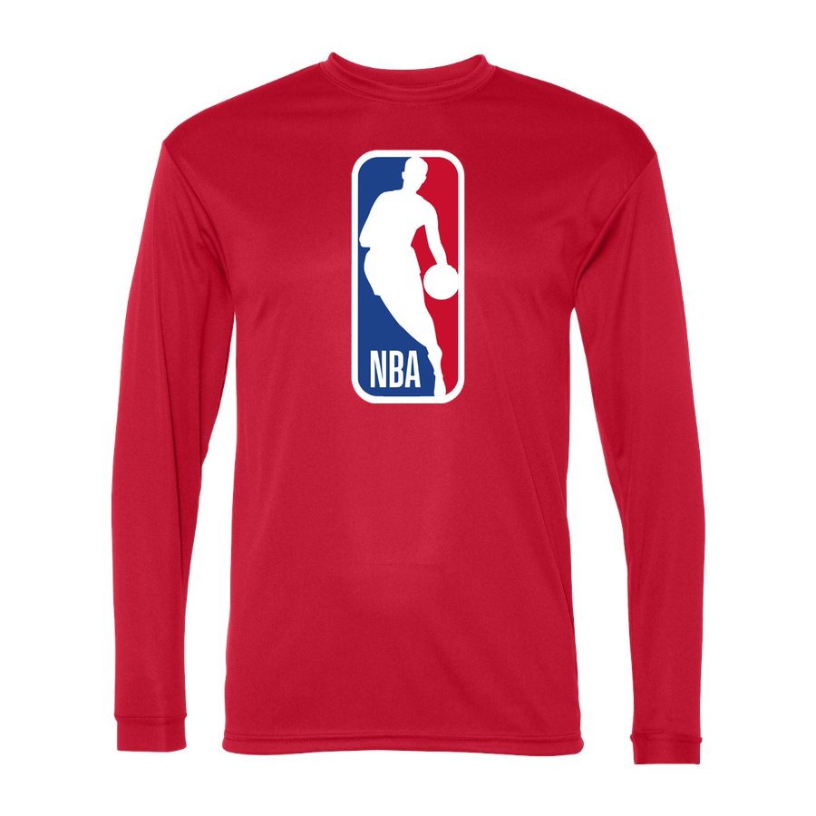 Men's NBA Polyester Long Sleeve T-Shirt - Red