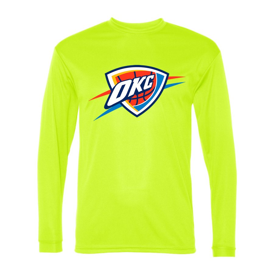 Men's Oklahoma City Thunder Polyester Long Sleeve T-Shirt - Safety Yellow