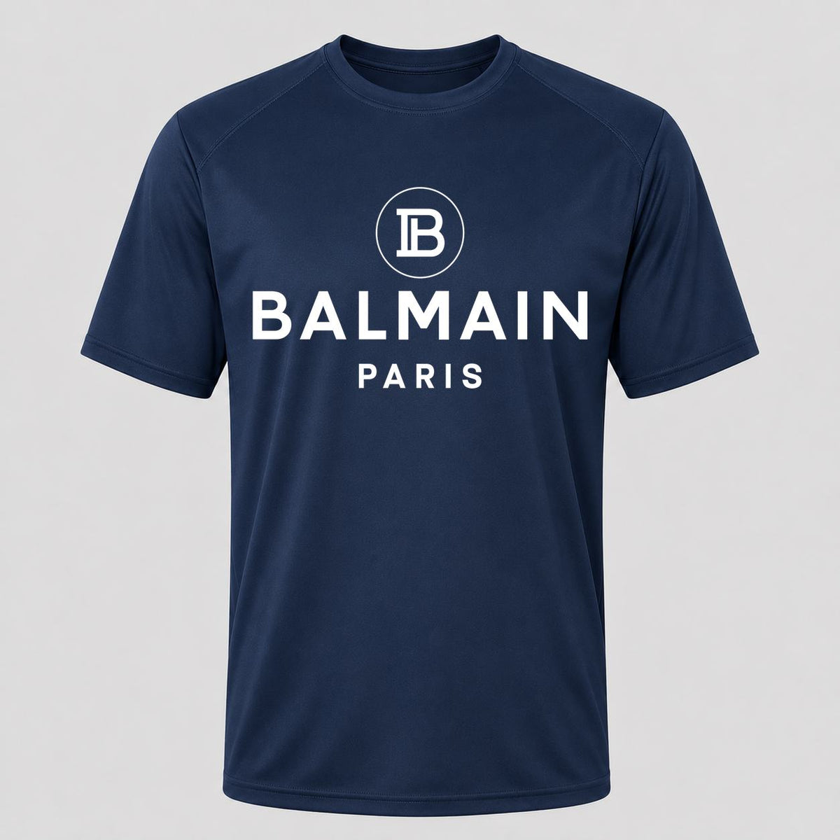Men's Balmain Paris White Performance T-Shirt - Navy
