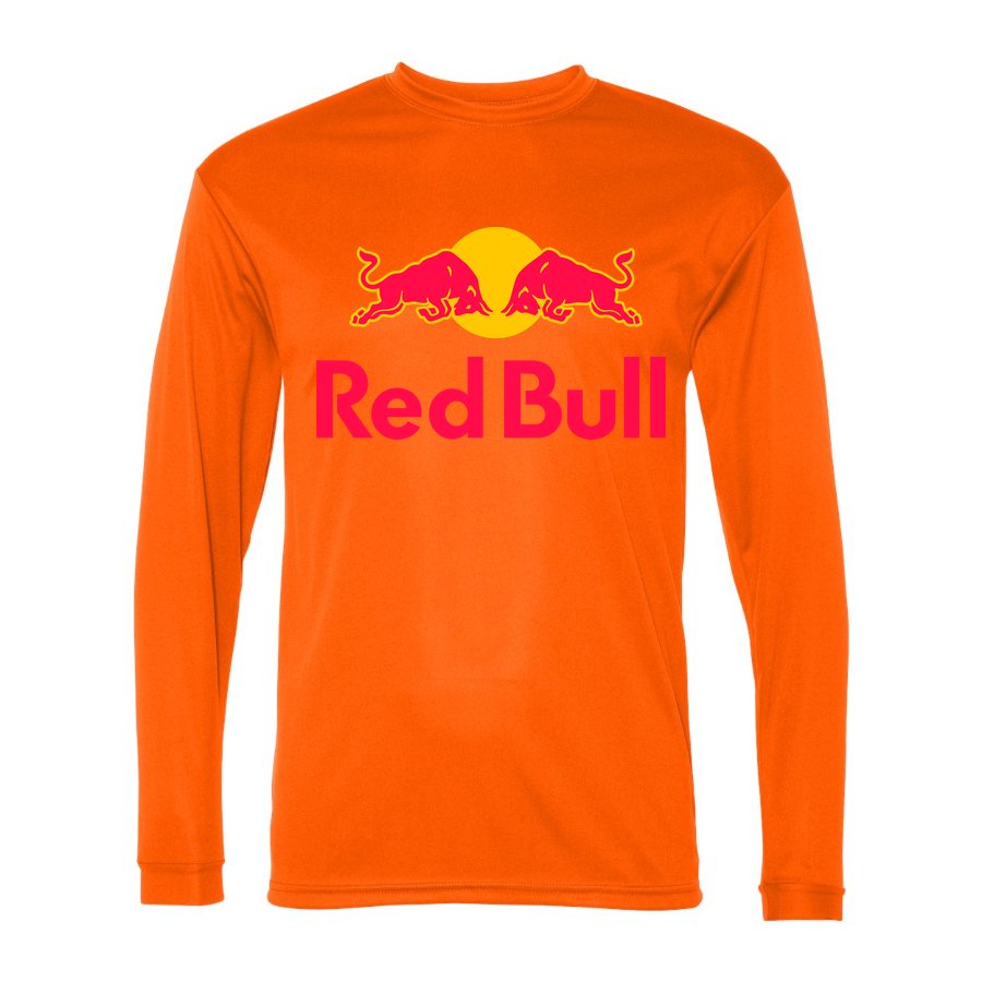Men's Red Bull Polyester Long Sleeve T-Shirt - Safety Orange
