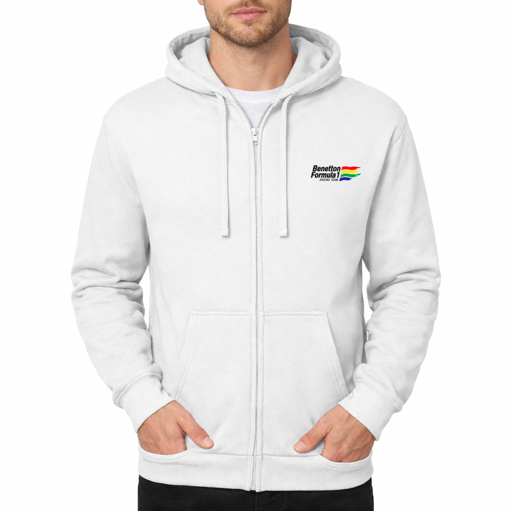 Men's Benetton Formula 1 Racing Team Zipper Hoodie - White