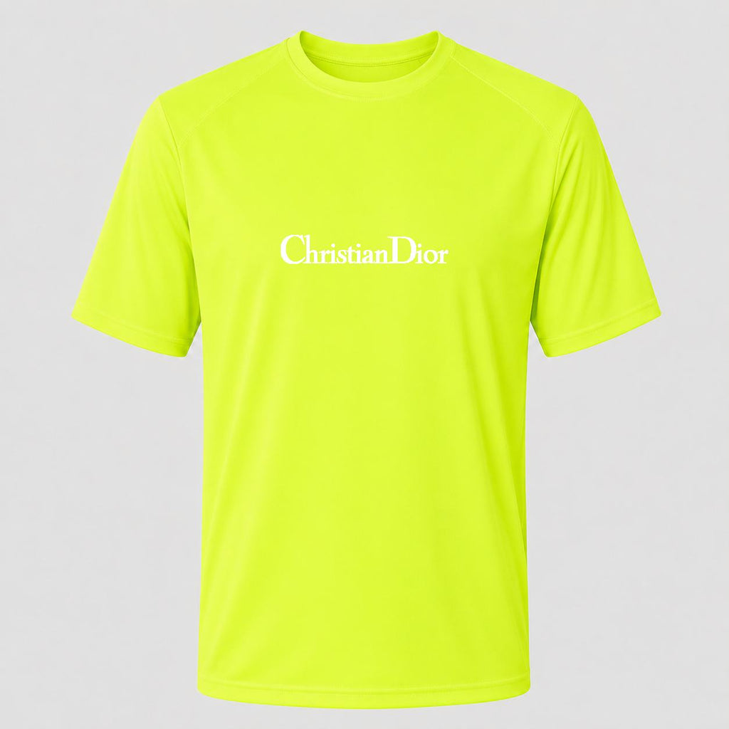 Men's Dior White Performance T-Shirt - Safety Green