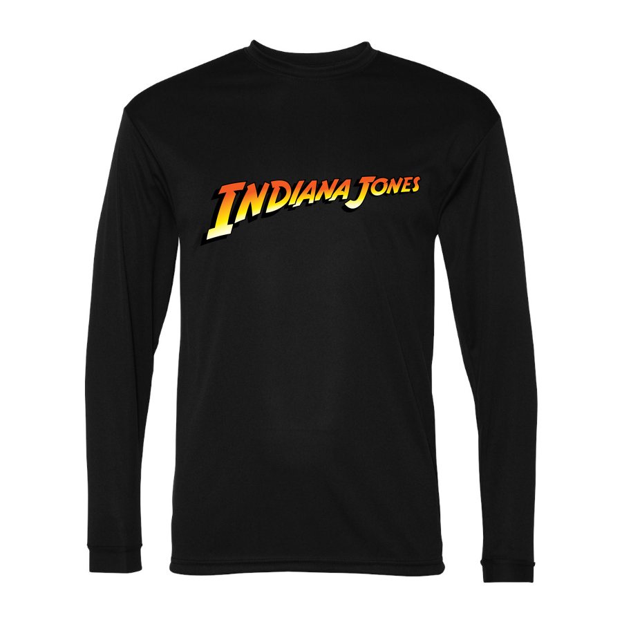 Men's Indiana Jones Polyester Long Sleeve T-Shirt - Black
