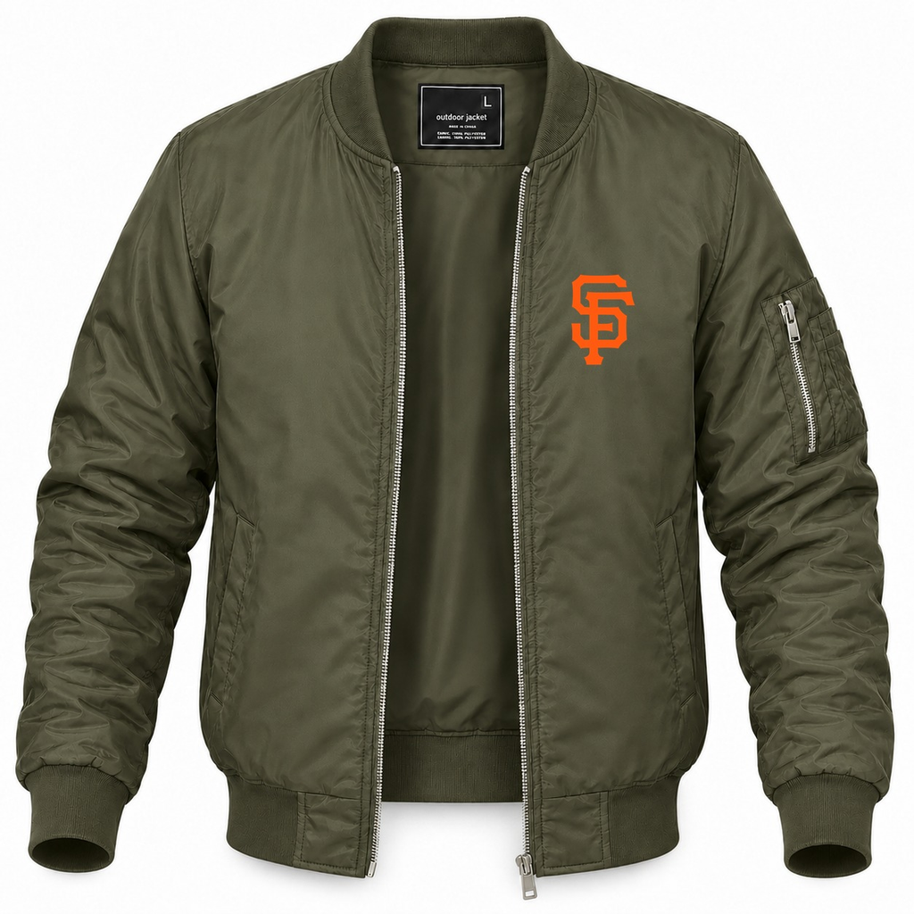 Men's San Francisco Giants Lightweight Bomber Jacket - Army Green