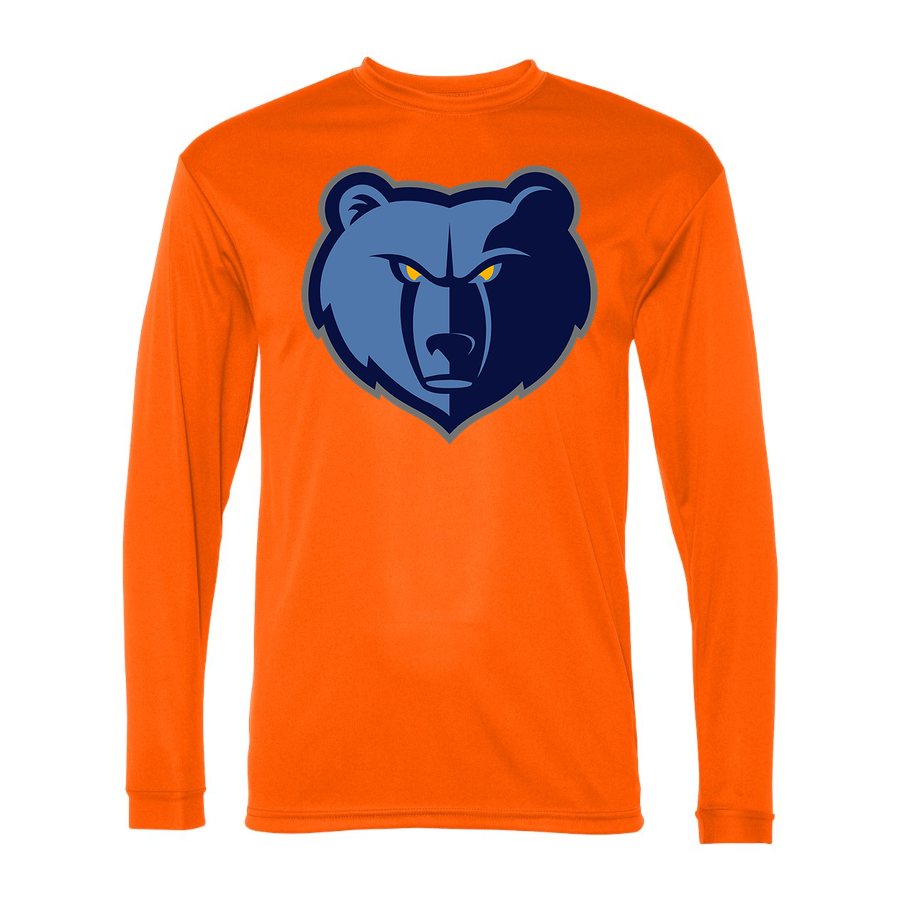 Men's Memphis Grizzlies Polyester Long Sleeve T-Shirt - Safety Orange