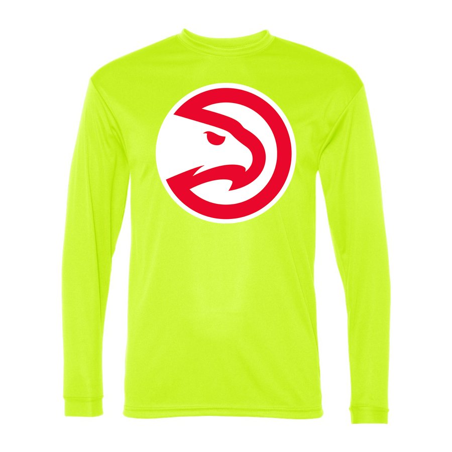 Men's Atlanta Hawks Polyester Long Sleeve T-Shirt - Safety Yellow