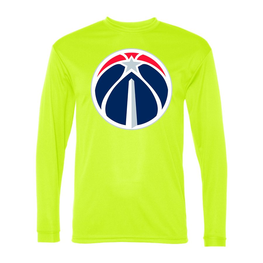 Men's Washington Wizards Polyester Long Sleeve T-Shirt - Safety Yellow