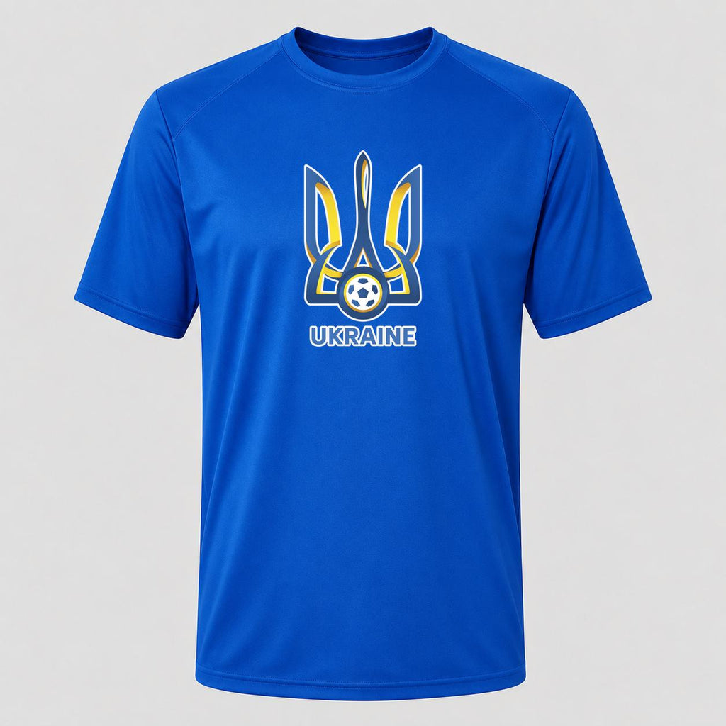 Men's Ukraine National Football Soccer Team Performance T-Shirt - Royal Blue