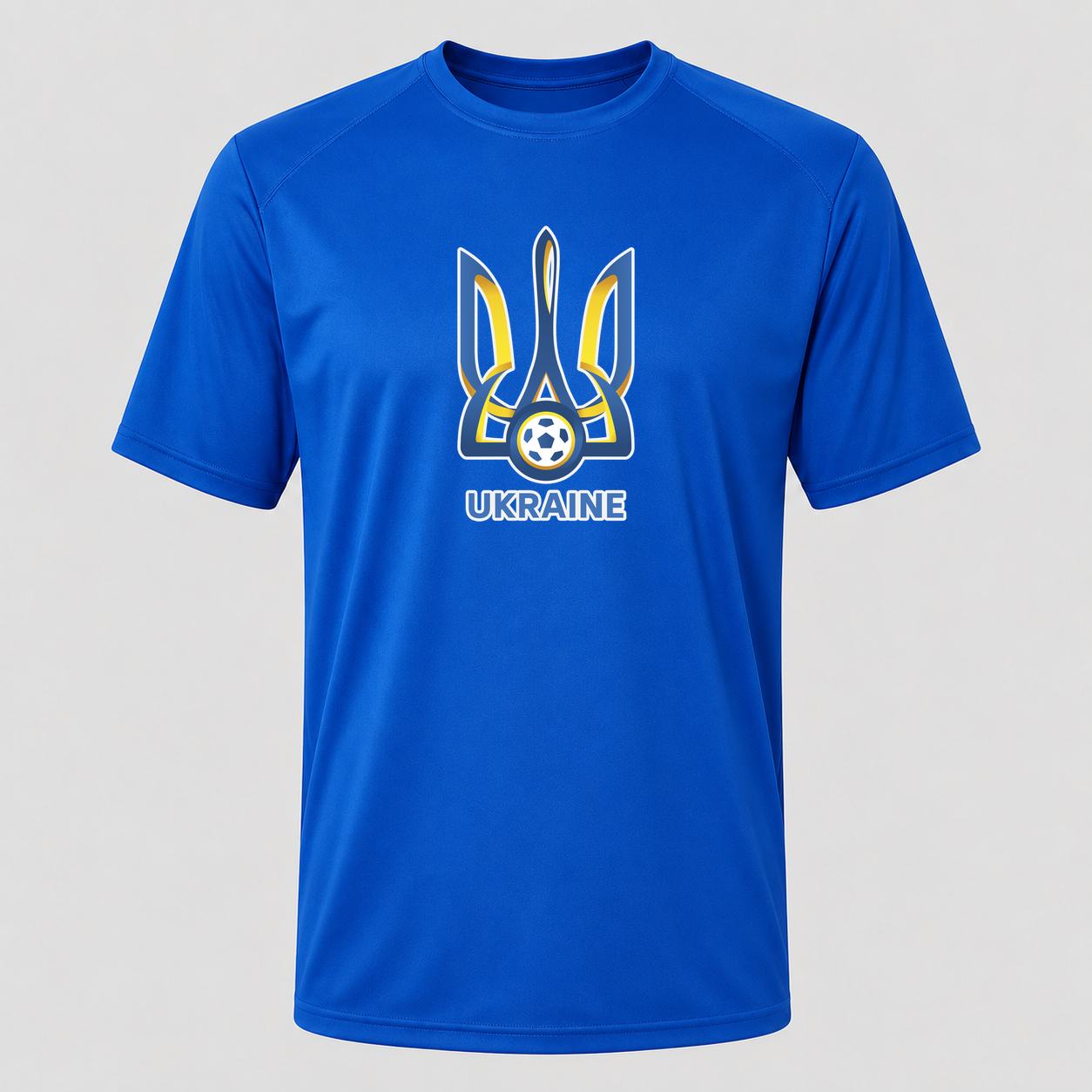 Men's Ukraine National Football Soccer Team Performance T-Shirt - Royal Blue