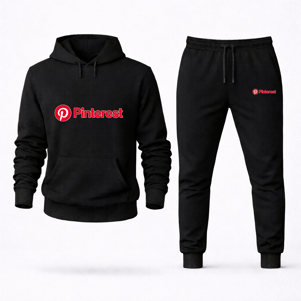 Pinterest Hoodie and Joggers Set - Black