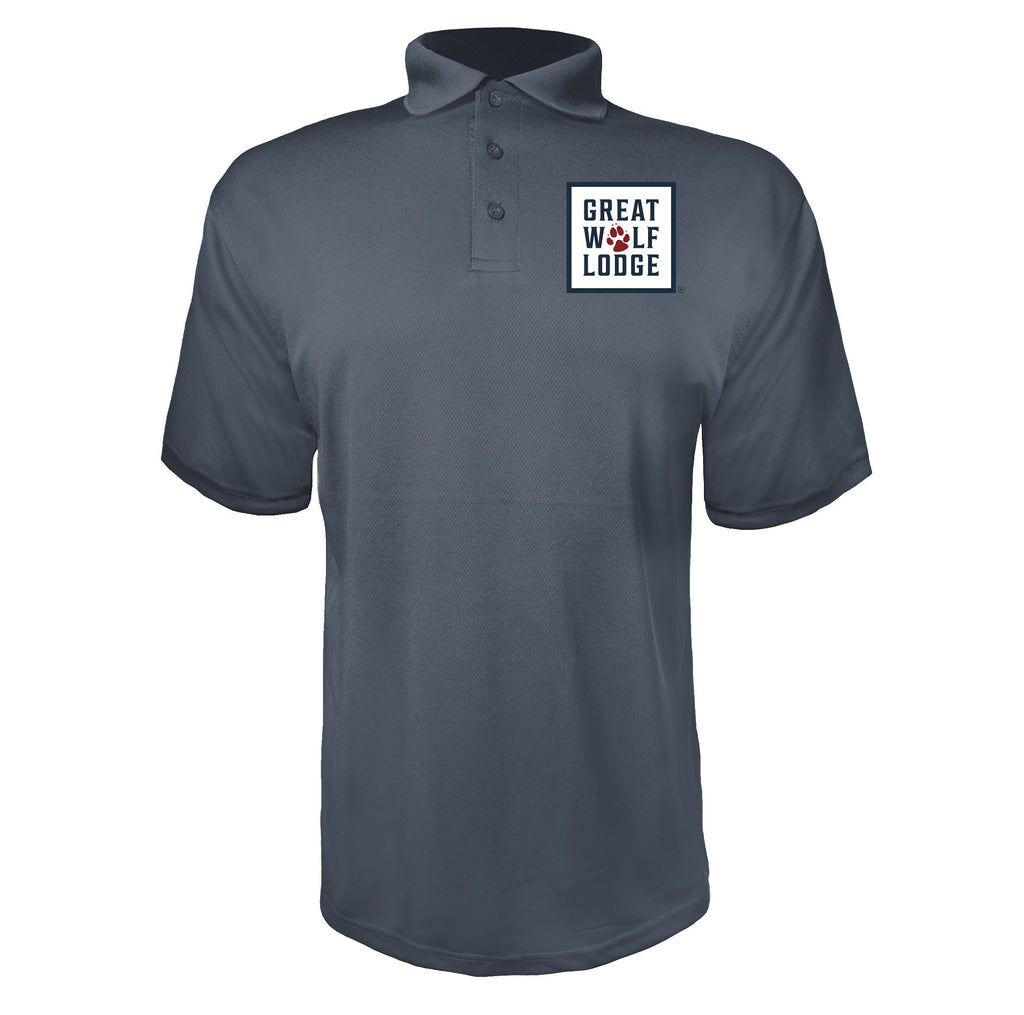 Great Wolf Lodge men's polyester polo in Charcoal