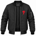 Men's Philadelphia Phillies Lightweight Bomber Jacket - Black